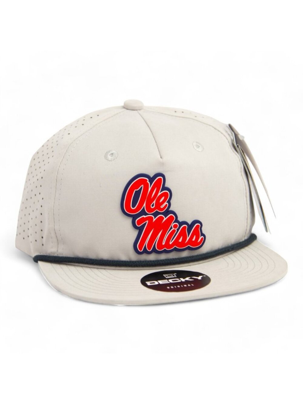 Ole Miss Rebels 3D Perforated Rope Hat- Grey/ Charcoal